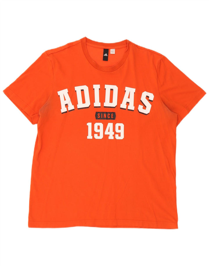 Adidas - Camiseta gráfica para hombre, talla grande, color naranja