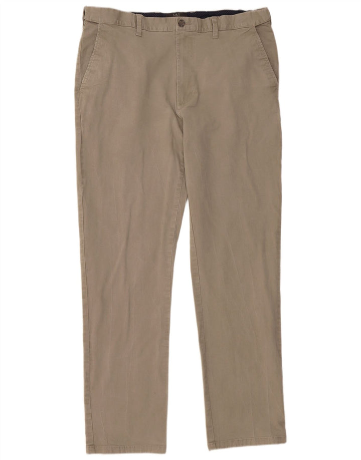 Marks & Spencer Pantalones chinos regulares para hombre W38 L33 Algodón gris