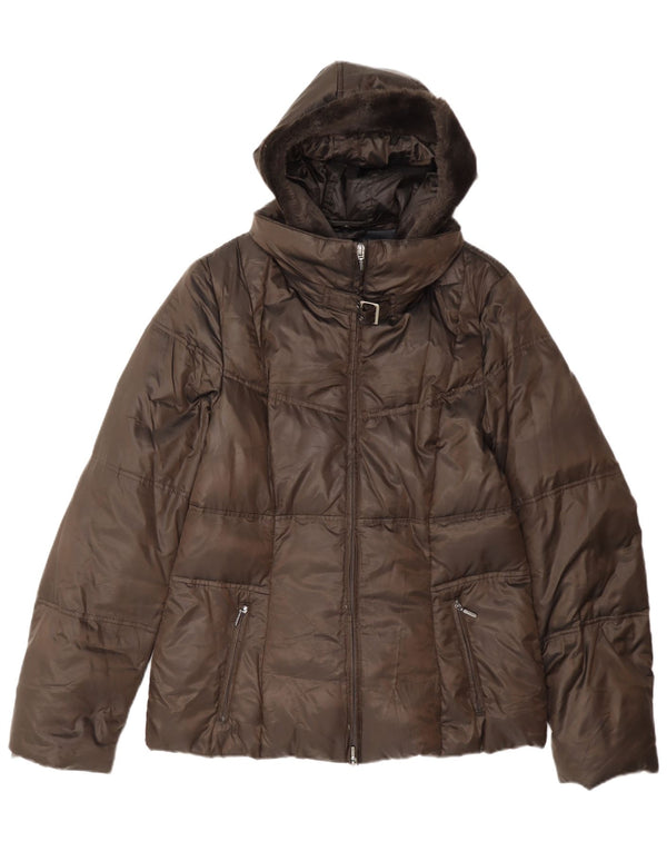 Geox Mujer Respira Chaqueta Acolchada con Capucha UK 10 Small Brown
