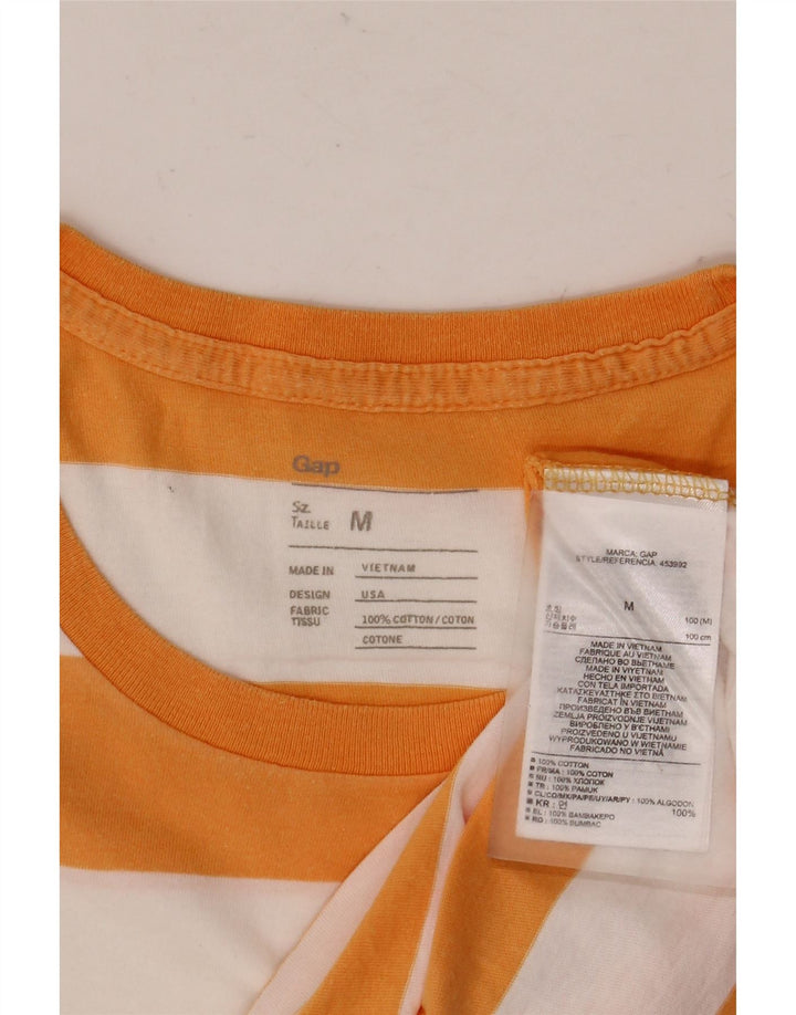 Camiseta GAP Hombre Top Algodón Rayas Naranja Medio