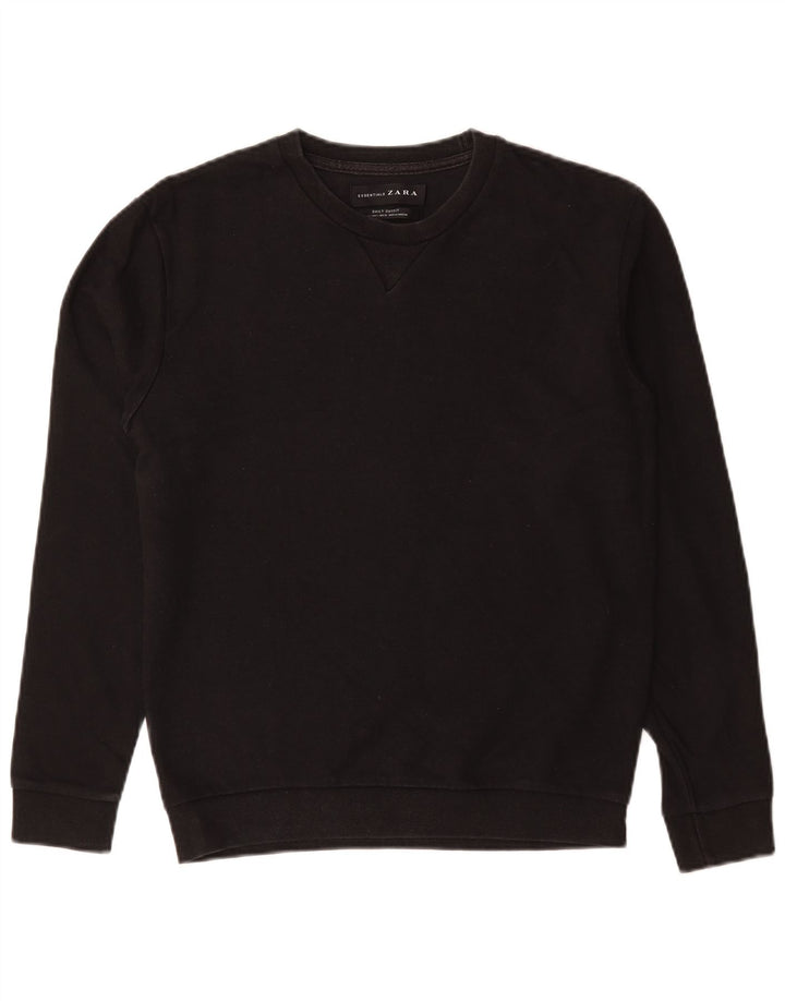 Zara Hombre Sudadera Jumper Small Negro Algodón
