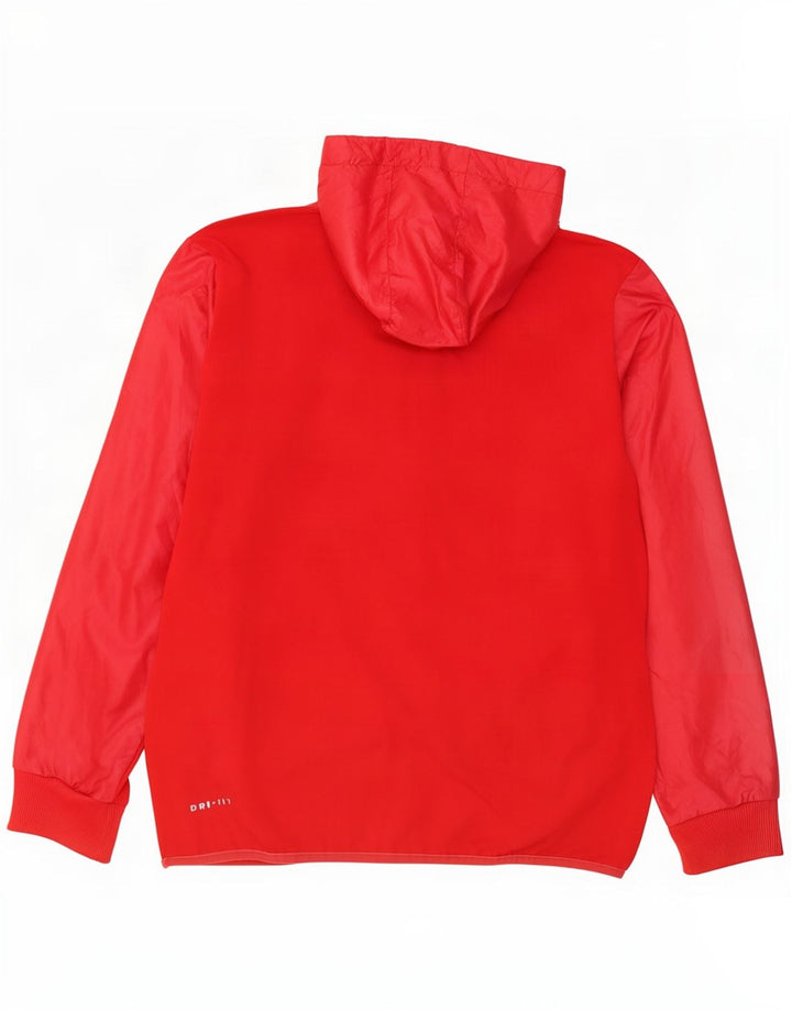 Nike Dri Fit - Chaqueta de chándal con capucha para hombre, poliéster, color rojo medio