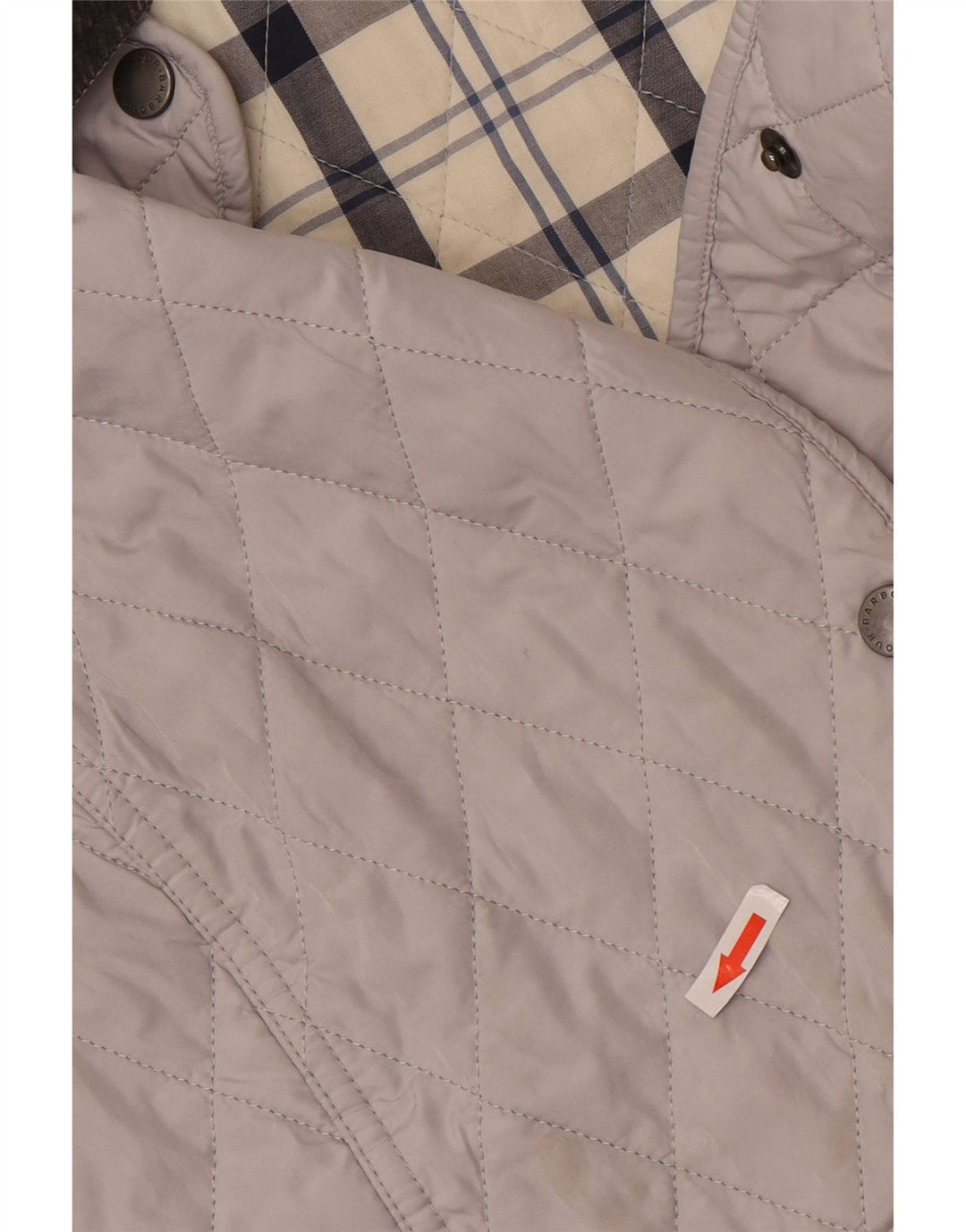 Barbour Chaqueta acolchada para mujer UK 8 Small Gris Colorblock Poliéster