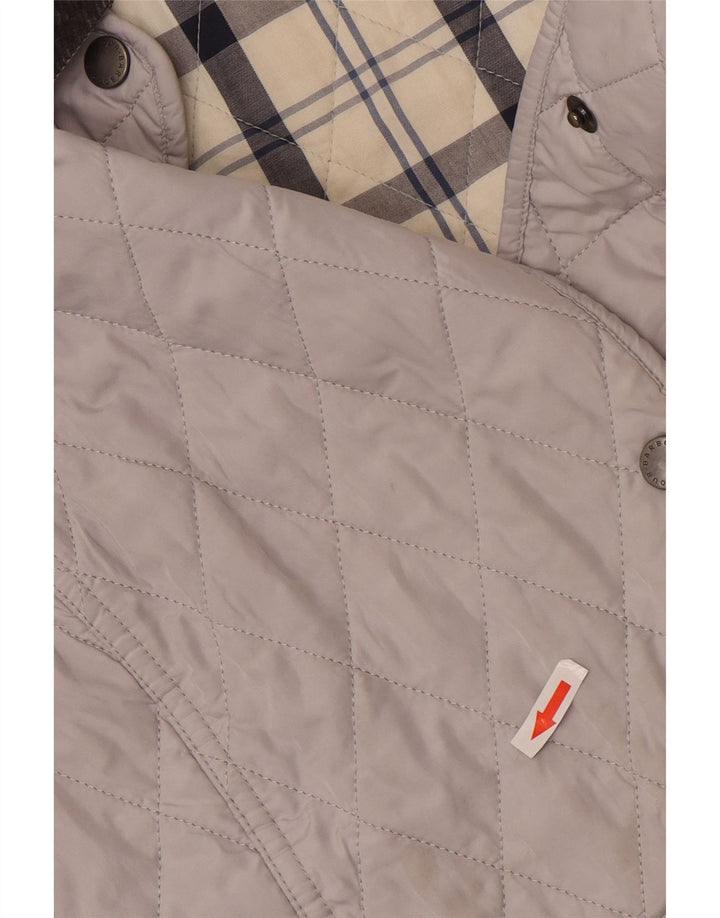 Barbour Chaqueta acolchada para mujer UK 8 Small Gris Colorblock Poliéster