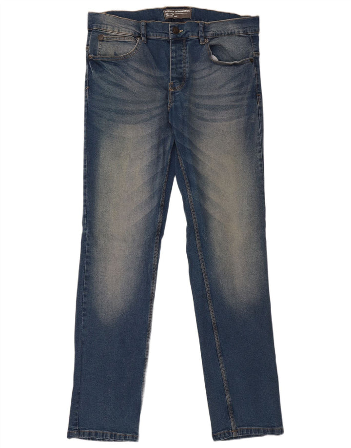 FRENCH CONNECTION Vaqueros ajustados gráficos para mujer W32 L32 Algodón azul