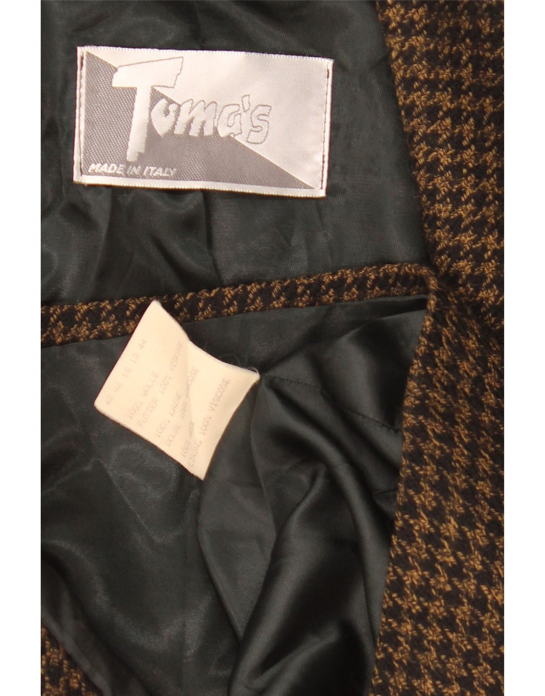 Vintage mujer 2 botones suelta fit Blazer chaqueta IT 48 XL pata de gallo negro