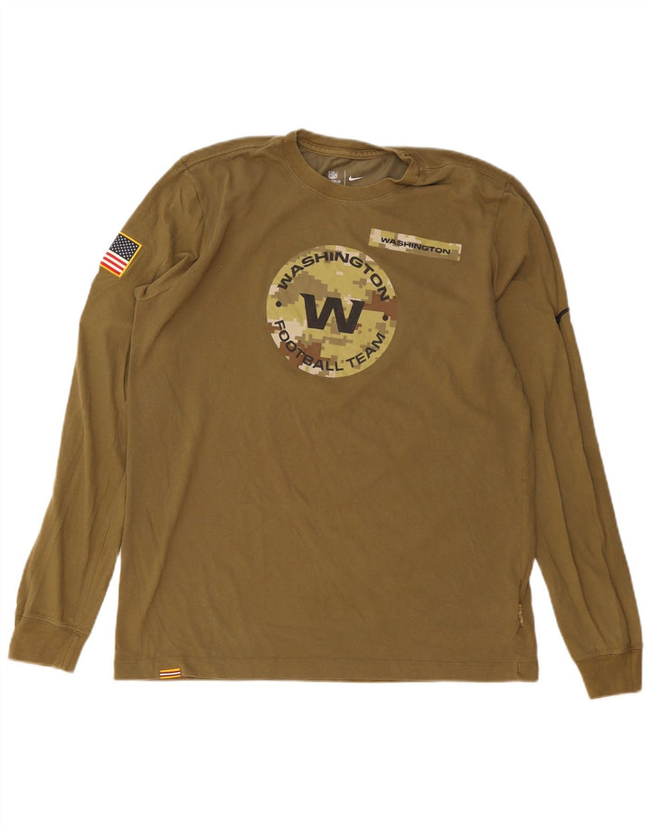 Nike Camiseta con gráfico Washington de manga larga de algodón caqui medio para hombre