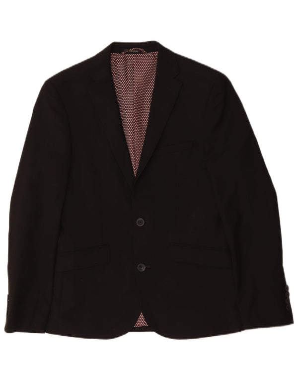 Marks & Spencer Chaqueta tipo blazer ajustada con 2 botones para hombre UK 34 XS Negro