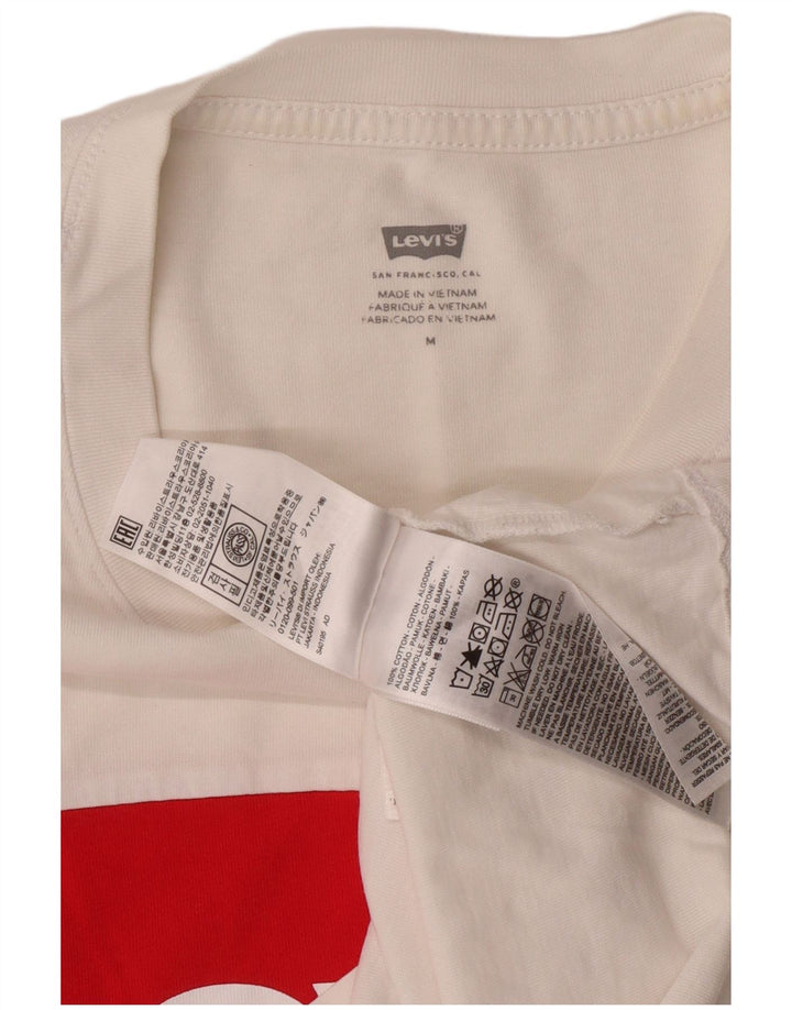Levi's Camiseta corta con gráfico para mujer UK 44 Medium White Colourblock