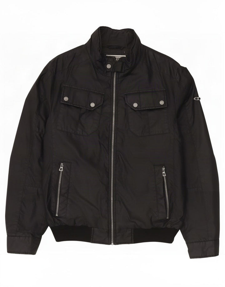 Geox Chaqueta Bomber para Hombre UK 40 Grande Algodón Negro