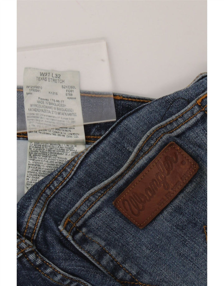 Wrangler Vaqueros rectos elásticos Texas para hombre W31 L32 Algodón azul