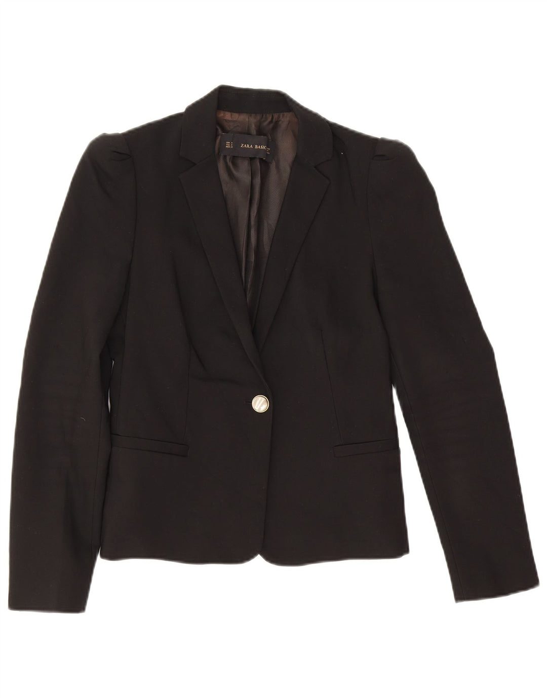 Zara Chaqueta Blazer De 1 Botón para Mujer UK 42 Medium Black