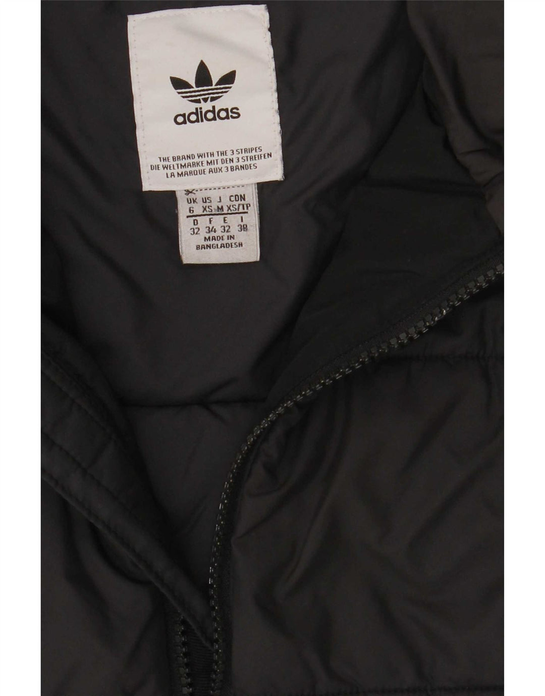 Adidas Chaqueta acolchada con capucha para mujer UK 6 XS Poliéster negro