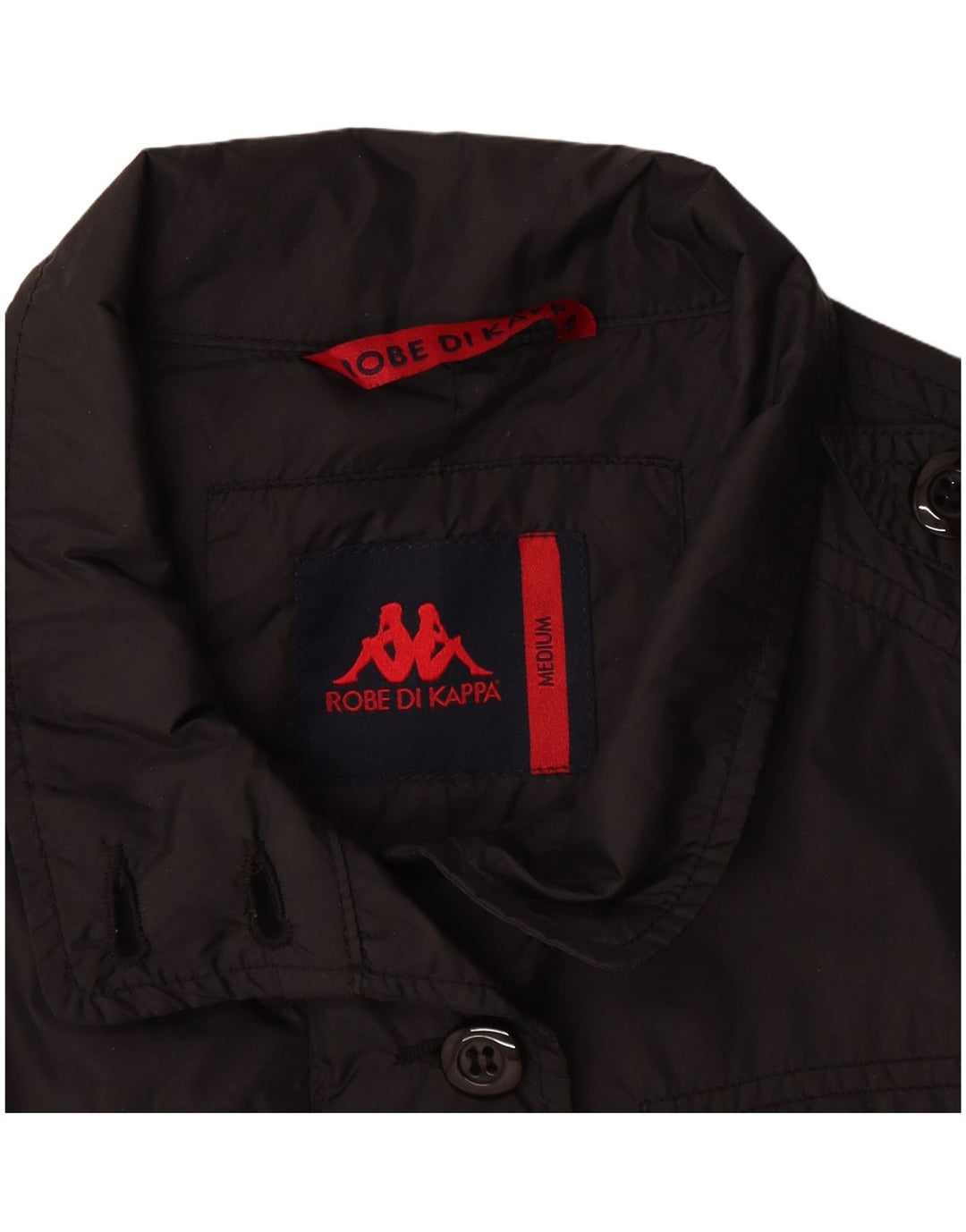 Chaqueta militar Kappa para mujer UK 44 Mediana Poliamida negra
