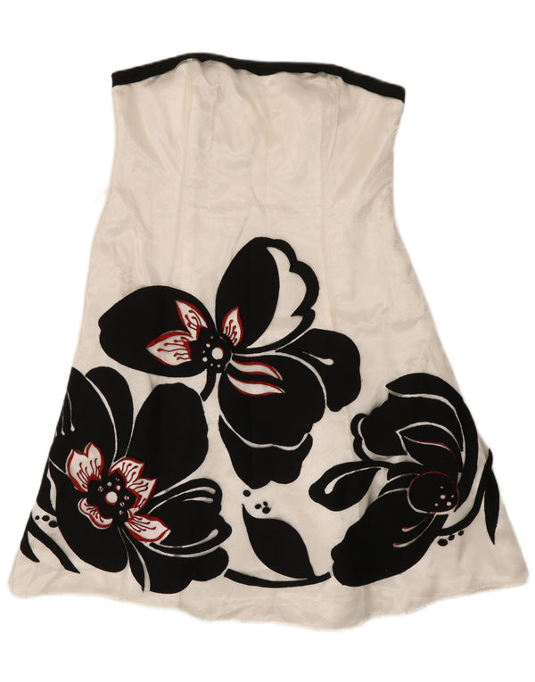 Vestido sin tirantes para mujer Debut UK 44 Medium White Floral Nylon
