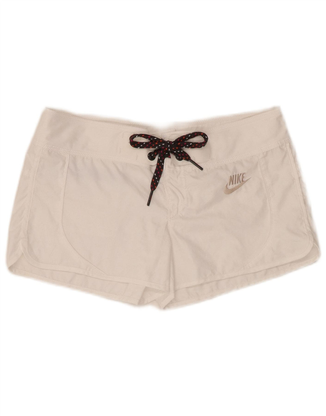 Nike - Pantalones cortos deportivos para mujer, talla 40, poliéster blanco pequeño