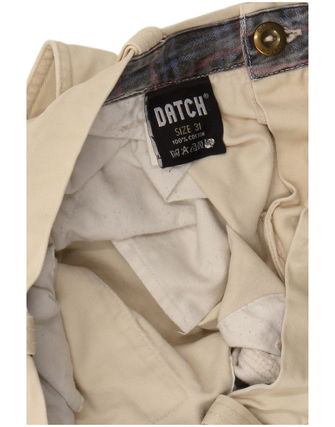 DATCH Pantalón chino recto para hombre W31 L33 Algodón beige