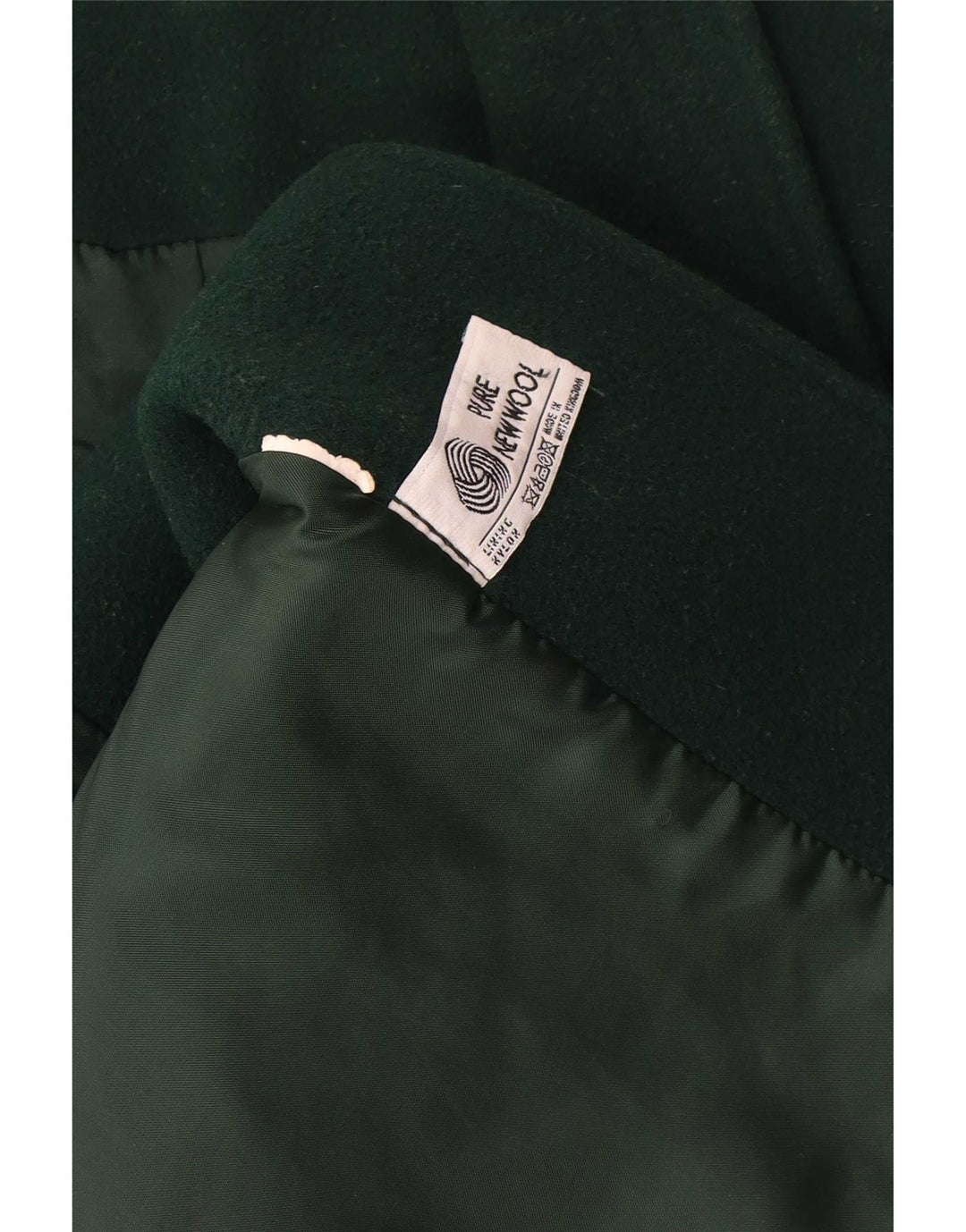 Vintage mujer oversize abrigo de doble pecho Reino Unido 18 XL verde nueva lana