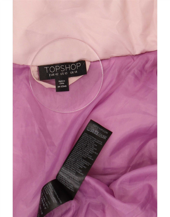 Topshop Chaqueta acolchada extragrande con capucha para mujer UK 40 Poliéster rosa grande