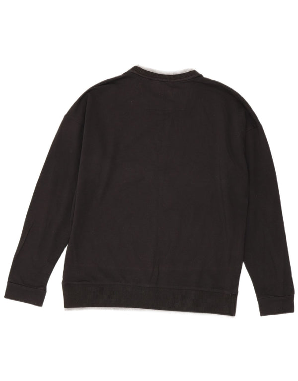Calvin Klein - Jersey de cuello redondo para hombre, talla pequeña, algodón negro