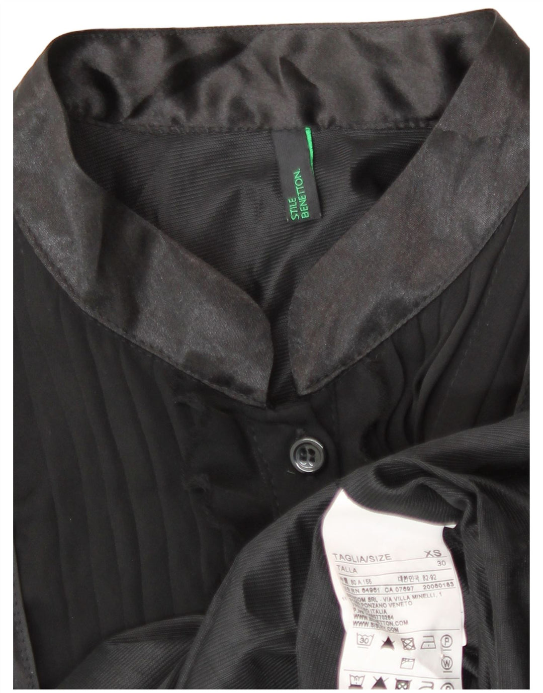 Benetton Vestido Vaina Mujer UK 6 XS Poliéster Negro