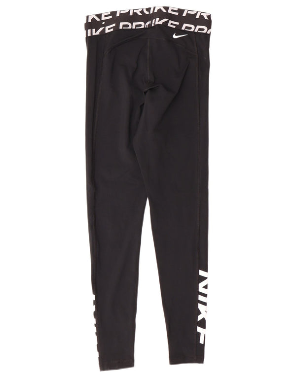 Nike Dri Fit Graphic Leggings para mujer UK 10 Small Negro Poliéster Deportes