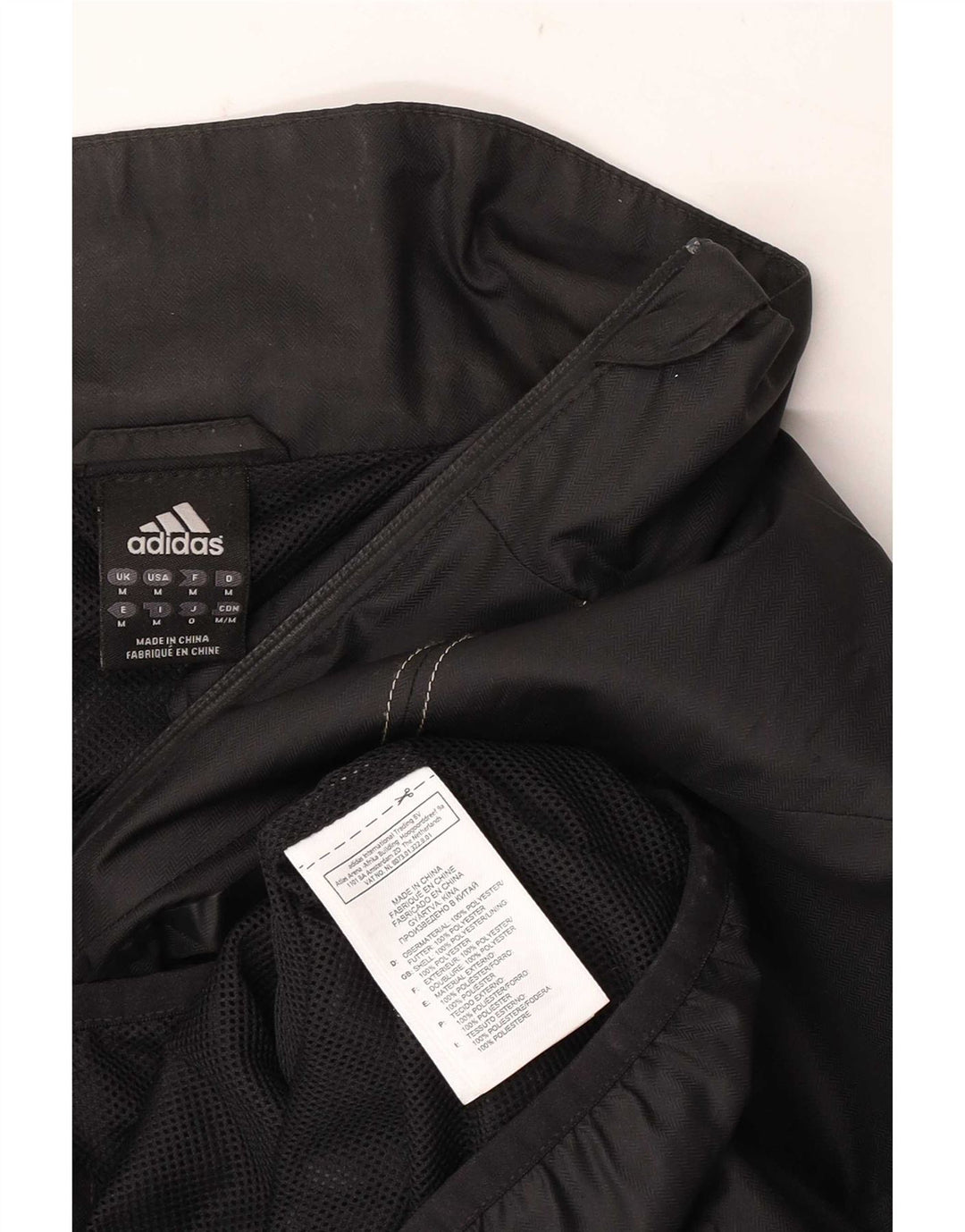 Adidas Chaqueta impermeable para hombre UK 38 Mediano Negro Poliéster