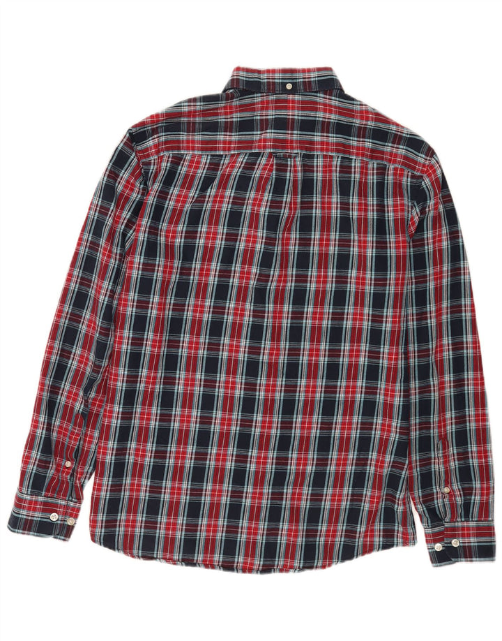 Camisa Penguin Hombre Algodón Azul Marino Mediano A Cuadros