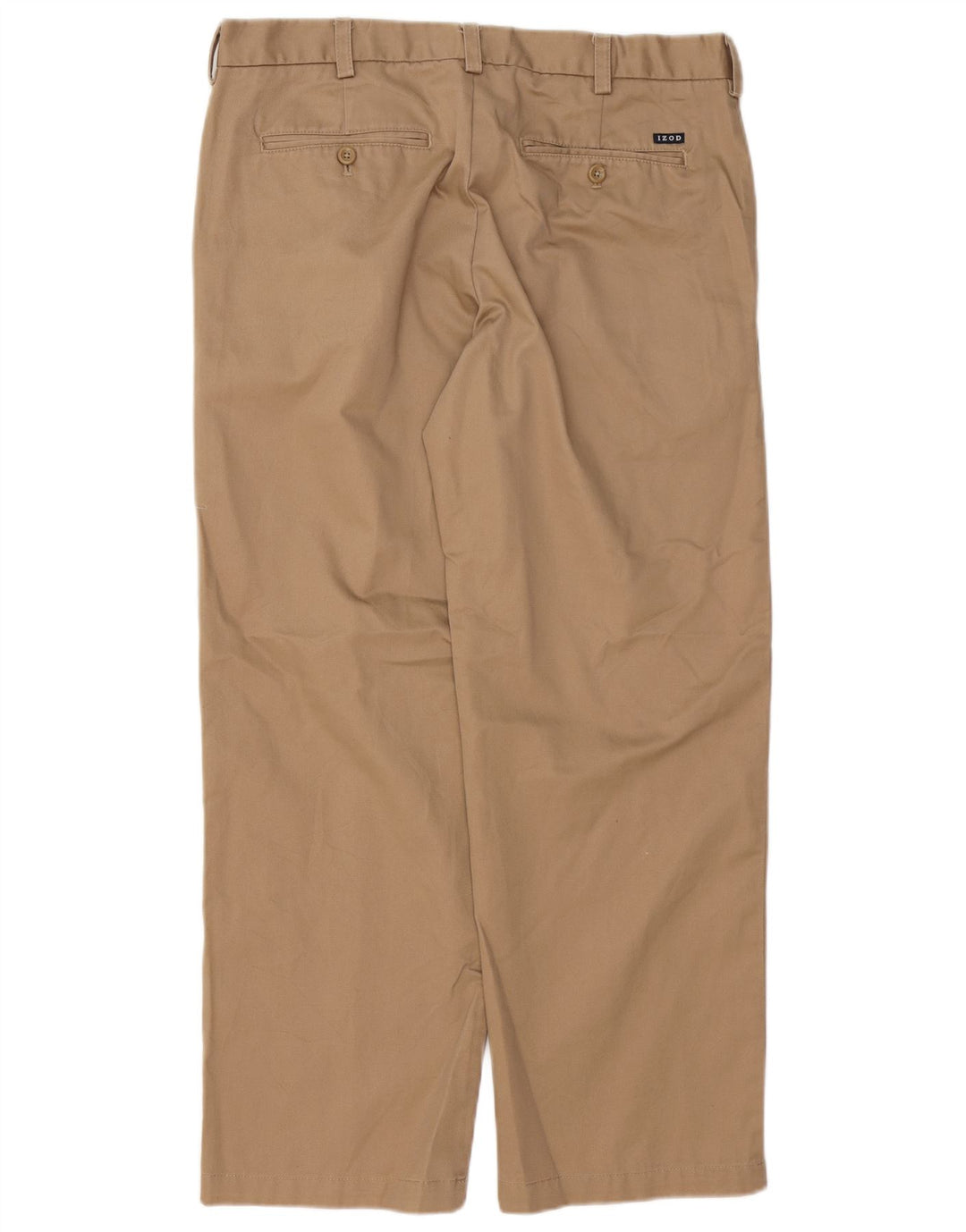 IZOD Pantalón chino recto para hombre W3 L30 Algodón marrón