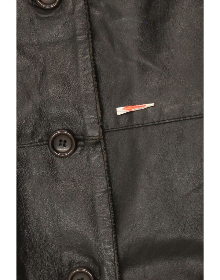 Chaqueta de cuero vintage para mujer IT 42 Cuero negro medio