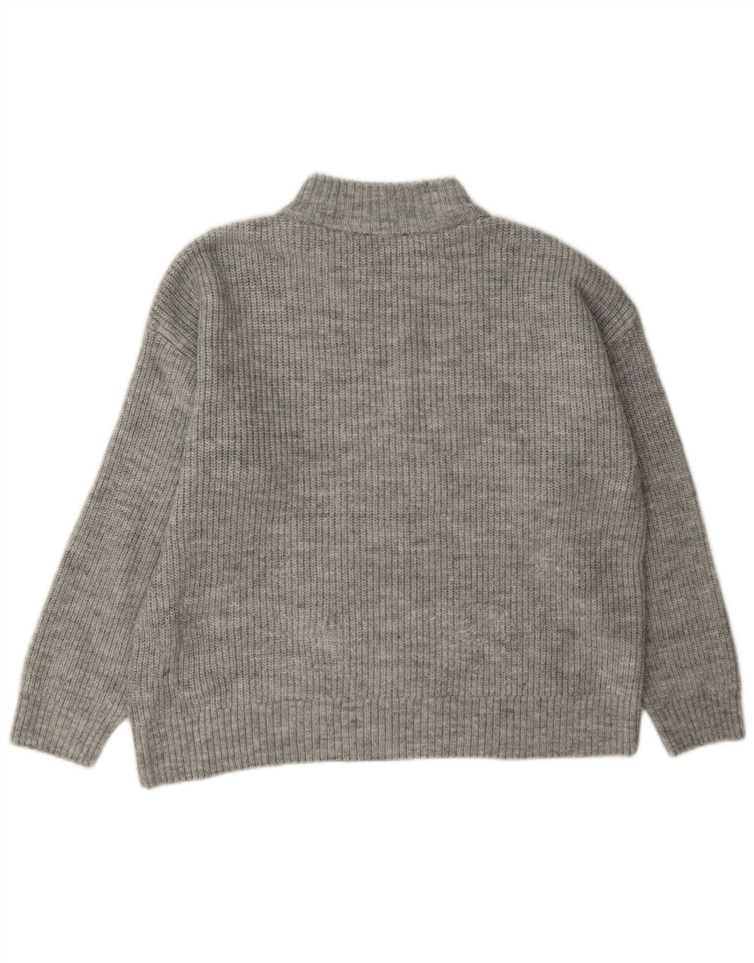 Marks & Spencer Jersey con cuello y cremallera para mujer, talla 44, talla grande, color gris moteado