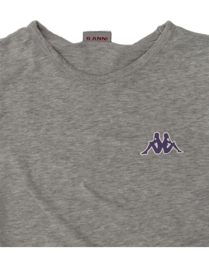 KAPPA Girls T-Shirt Top 5-6 Years Grey Cotton | Vintage Kappa | Thrift | Second-Hand Kappa | Used Clothing | Messina Hembry 