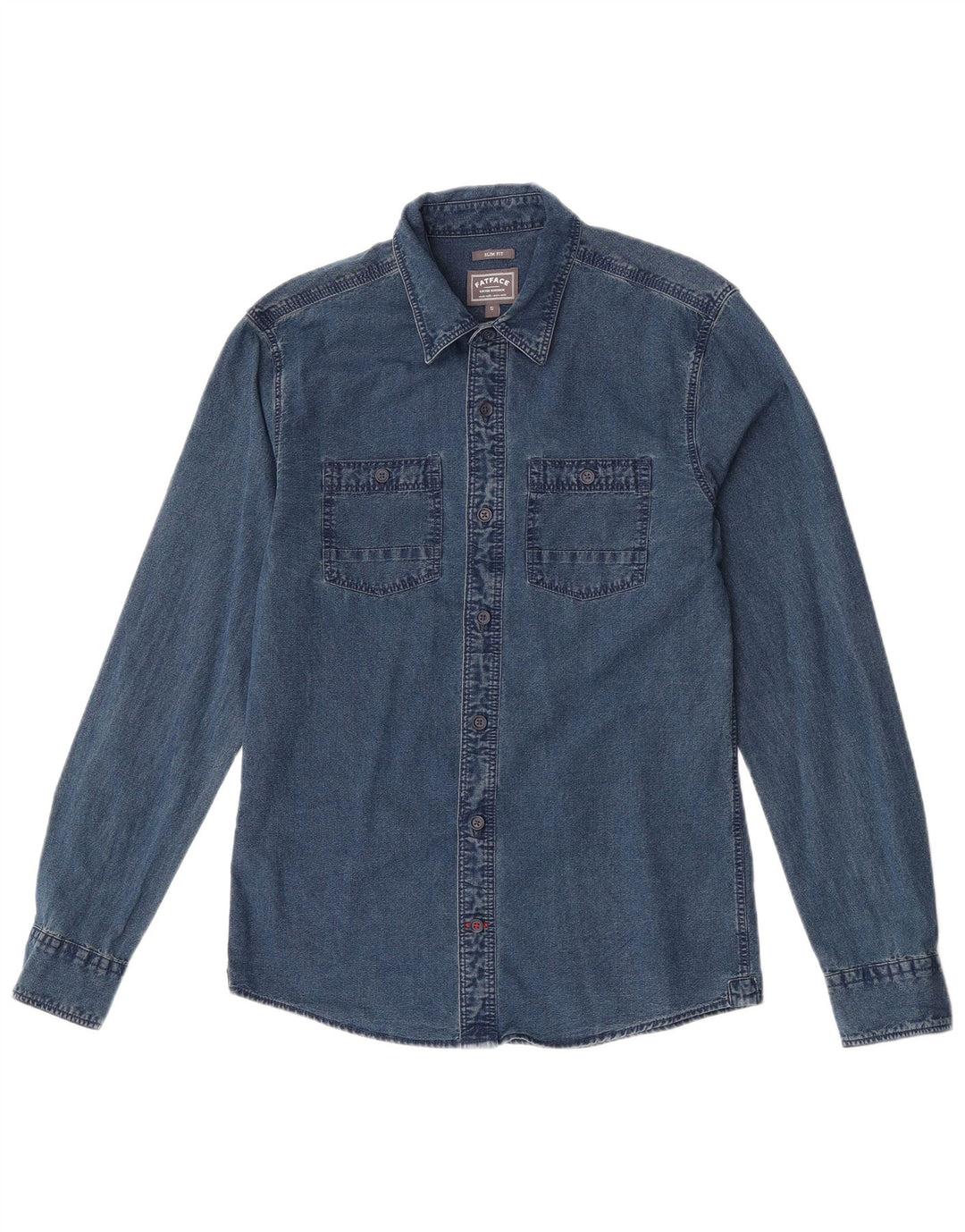 Camisa vaquera slim fit de hombre de Fat Face Algodón azul pequeño