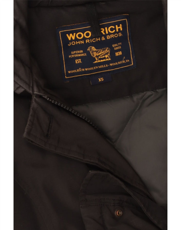 Woolrich Abrigo acolchado con capucha para mujer UK 6 XS Negro
