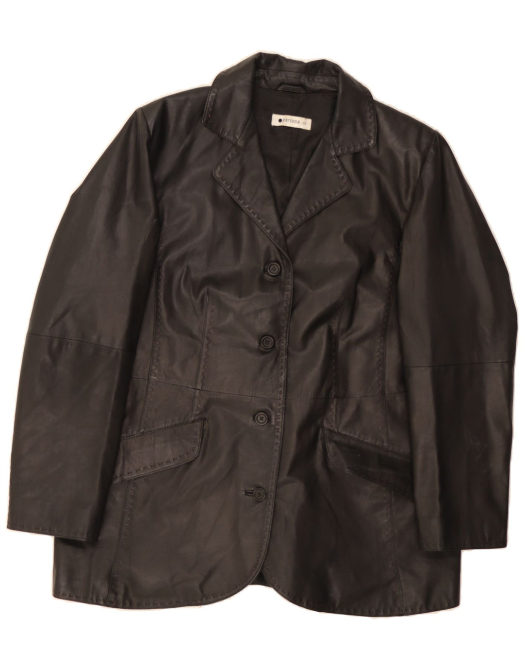 PERSONA Womens Leather Jacket Size 23 Medium Black Leather Vintage Persona and Second-Hand Persona from Messina Hembry 