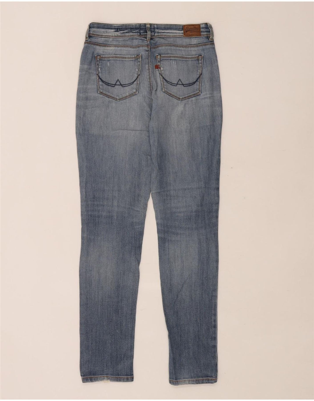 Superdry Jeans Ajustados Desgastados Estándar Para Mujer W26 L32 Algodón Azul