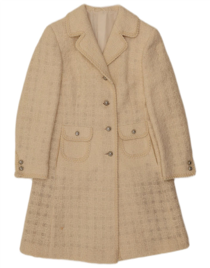 Abrigo exclusivo para mujer UK 40 Small Off White Check