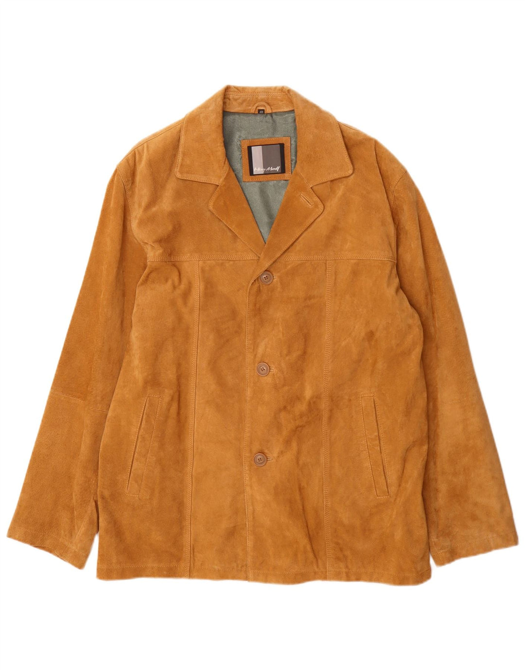 Henry Morell Chaqueta de ante para hombre IT 48 Cuero marrón medio