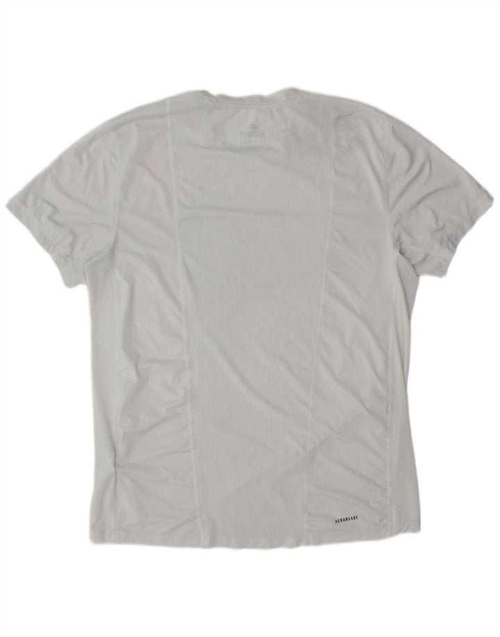 ADIDAS Camiseta gráfica Aeroready para hombre Top poliéster gris grande