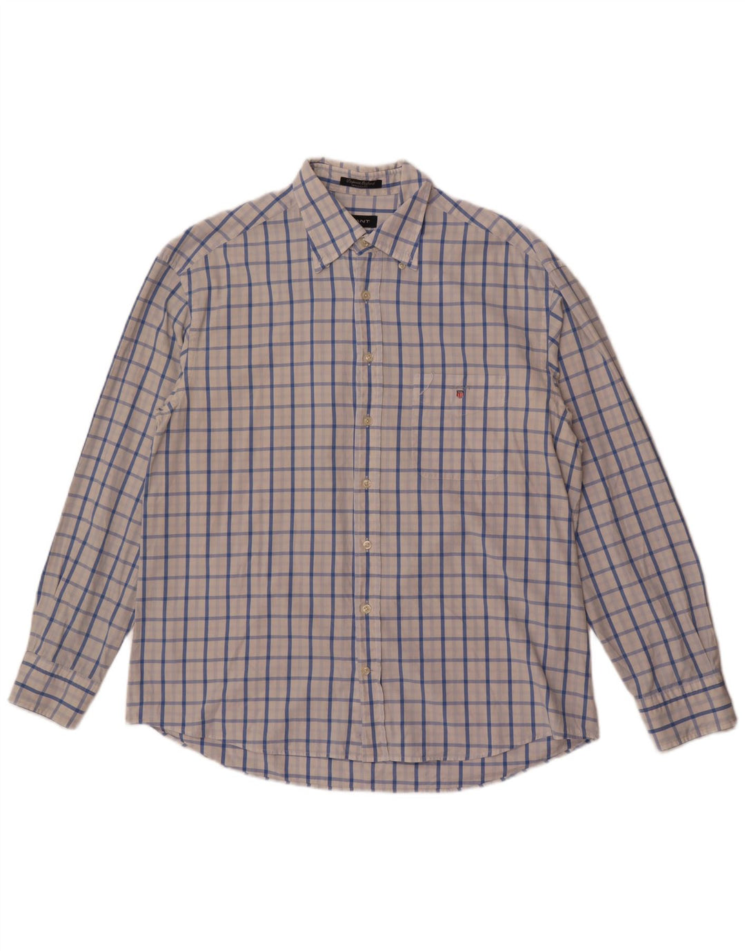 Gant Camisa Regular Fit XL De Algodón A Cuadros Blanco Hombre