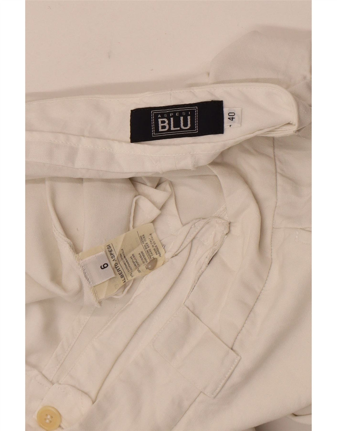 Alberto Aspesi Mujer Blu Bootcut Traje Pantalones IT 40 Small W27 L31 Blanco
