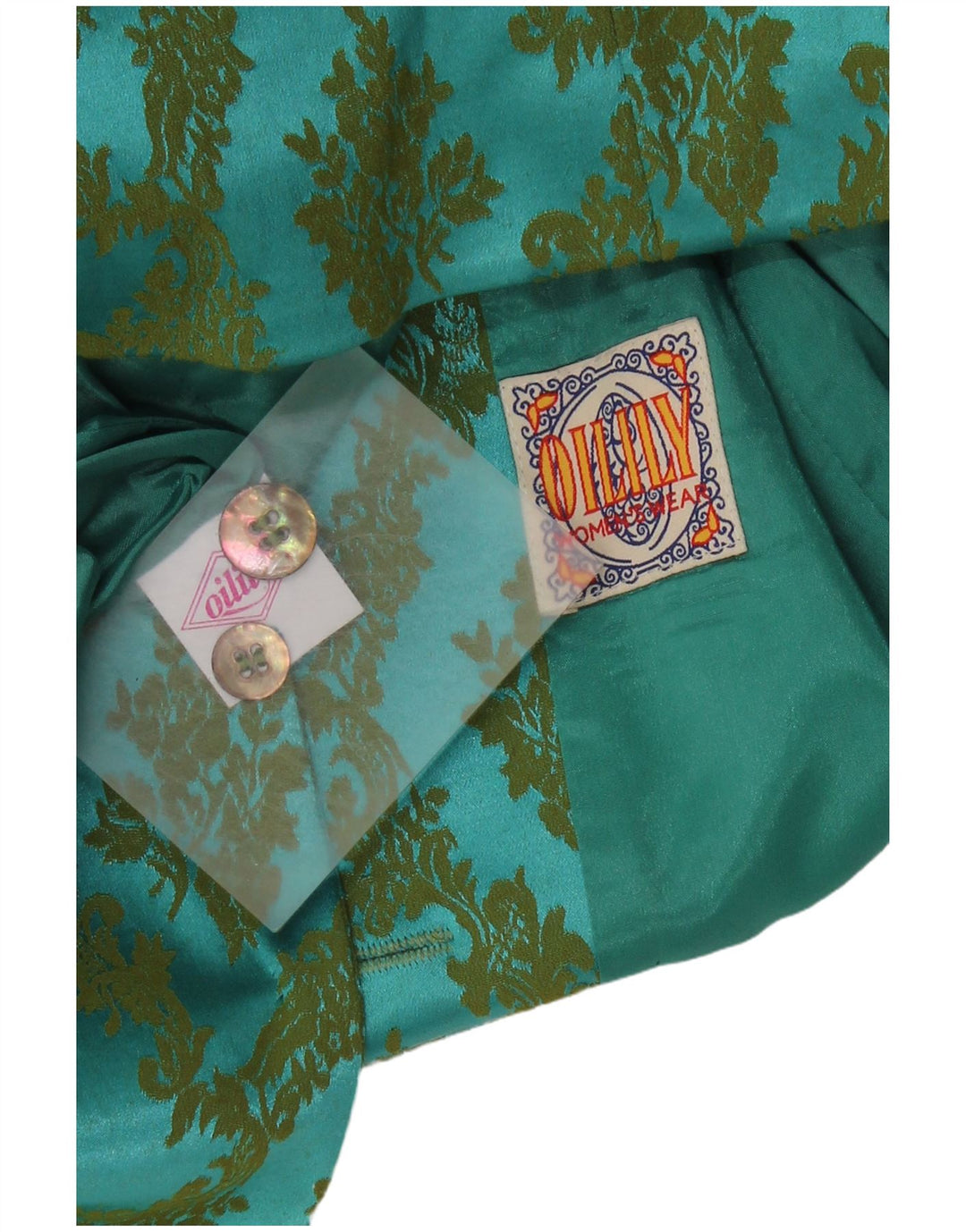 Chaqueta tipo blazer corta con 2 botones para mujer Oilily EU 38 Medium Turquesa Paisley