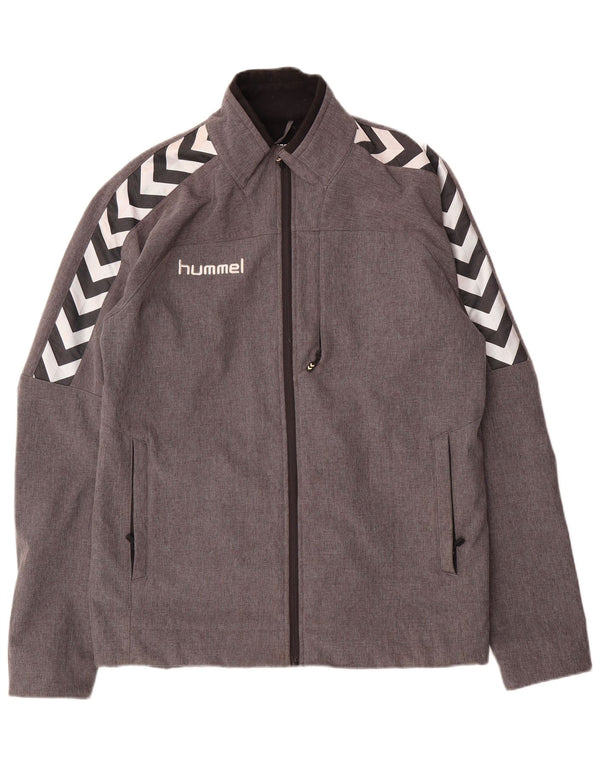 Hummel Chaqueta cortavientos gráfica para hombre Reino Unido 40 Poliéster gris grande