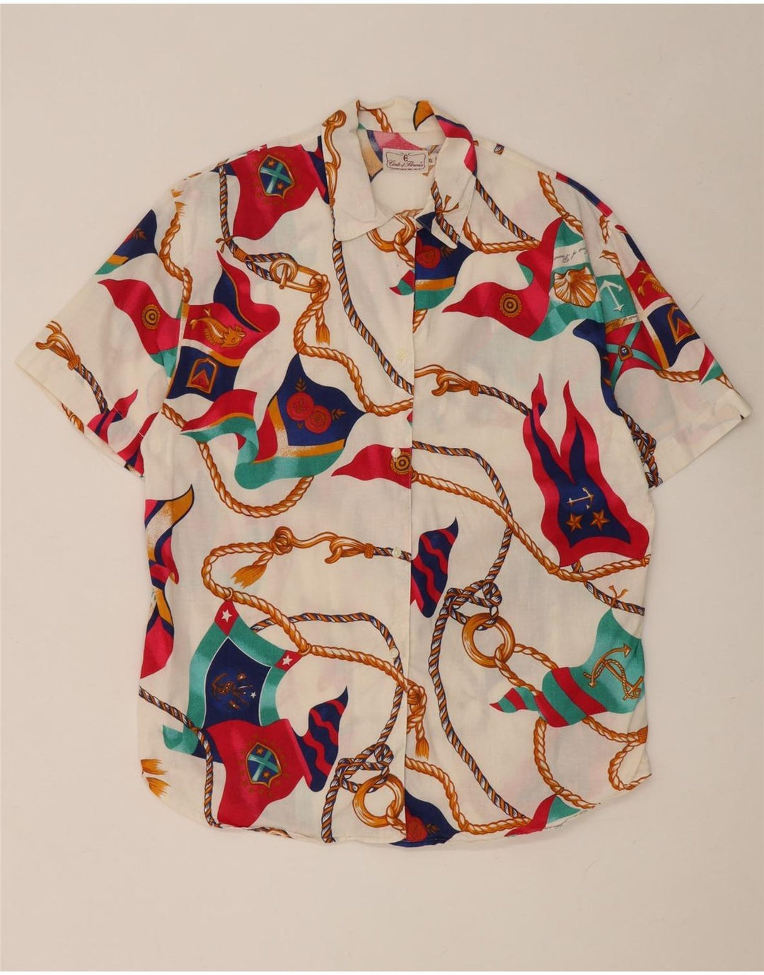 Conte of Florence Camisa con estampado abstracto para mujer UK 40 XL Multicolor