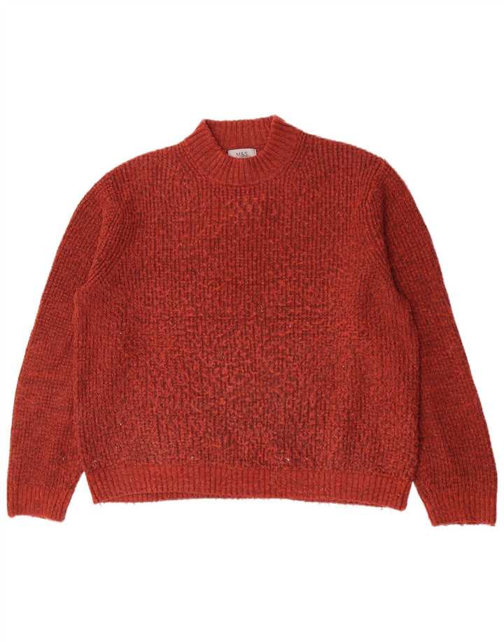 Marks & Spencer Suéter con Cuello Alto para Hombre XL Acrílico Rojo