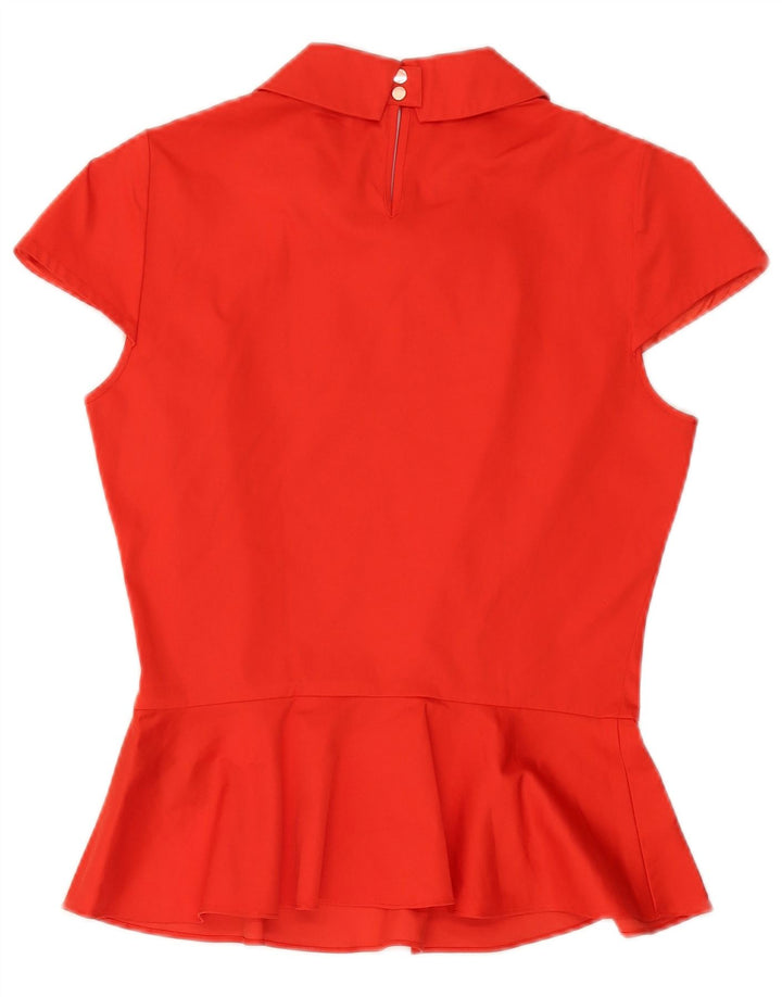 TED BAKER Blusa para mujer talla 2 pequeña algodón rojo