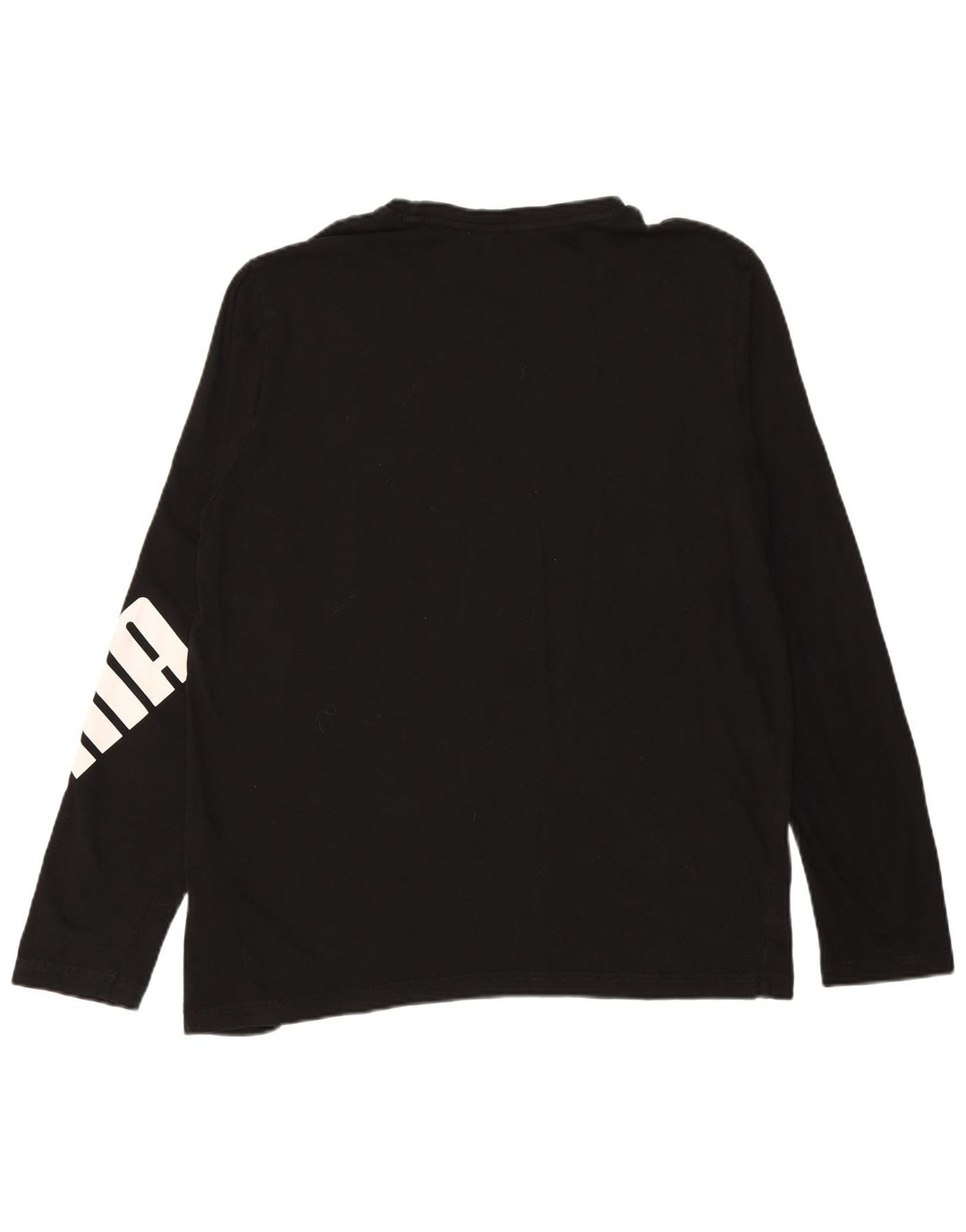 PUMA Top gráfico de manga larga para hombre, algodón negro grande