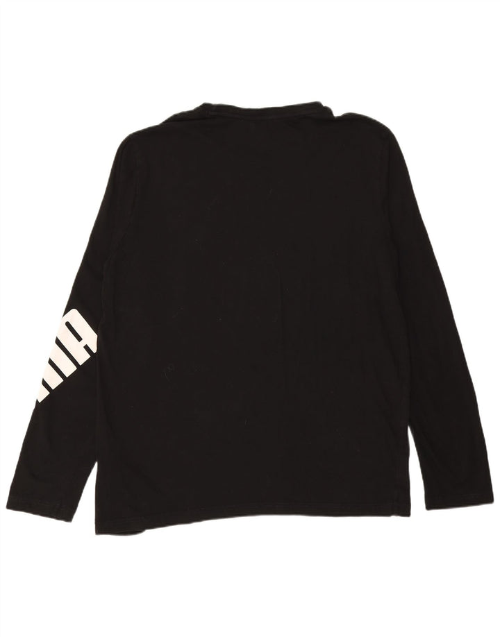 PUMA Top gráfico de manga larga para hombre, algodón negro grande