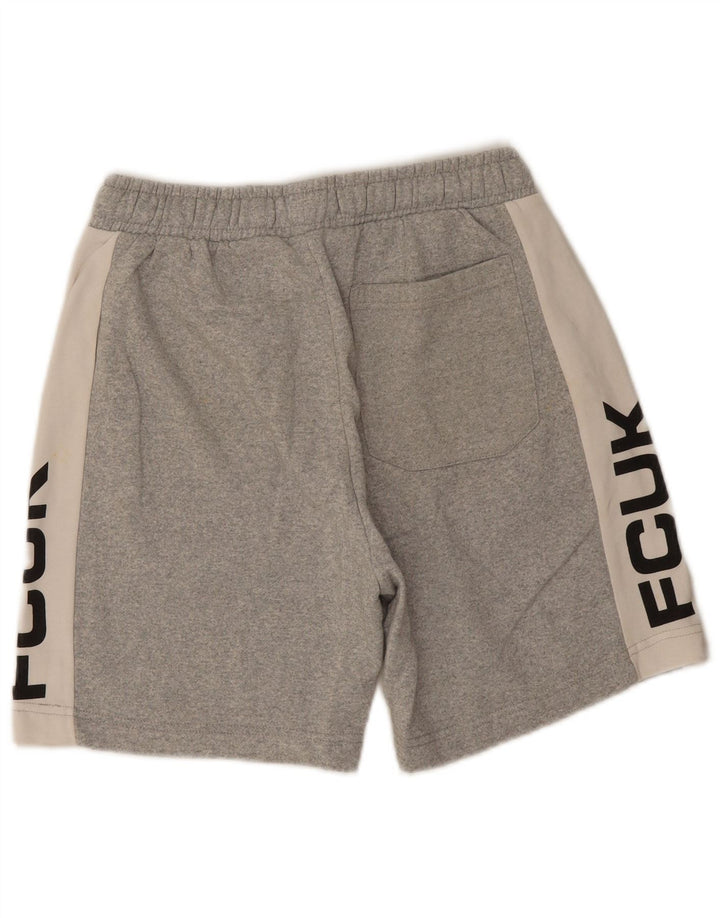 Pantalones cortos deportivos con estampado de hombre de French Connection en bloques de color gris medio