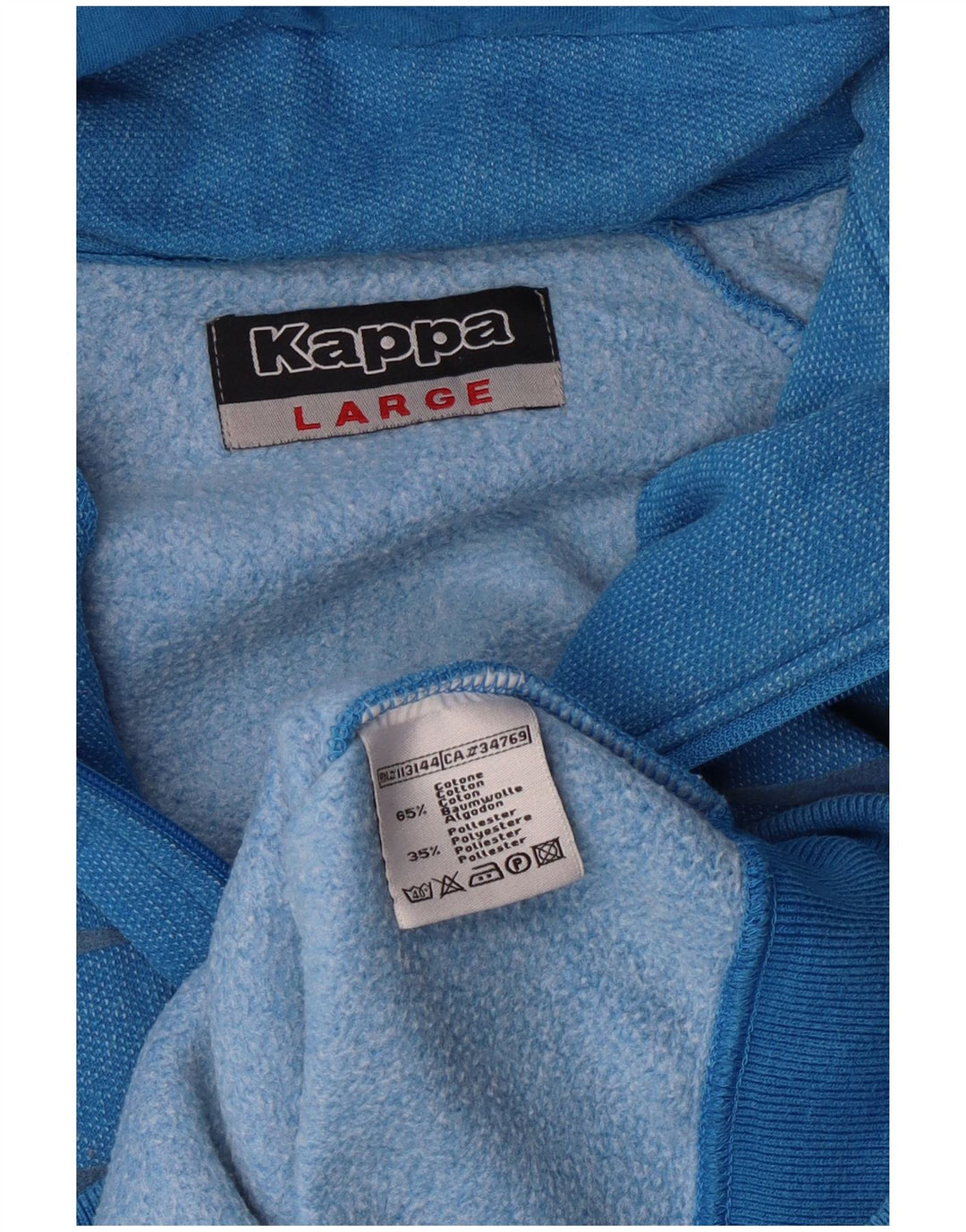 Kappa Hombre Sudadera Con Capucha Y Cremallera Suéter Grande De Algodón A Rayas Azul